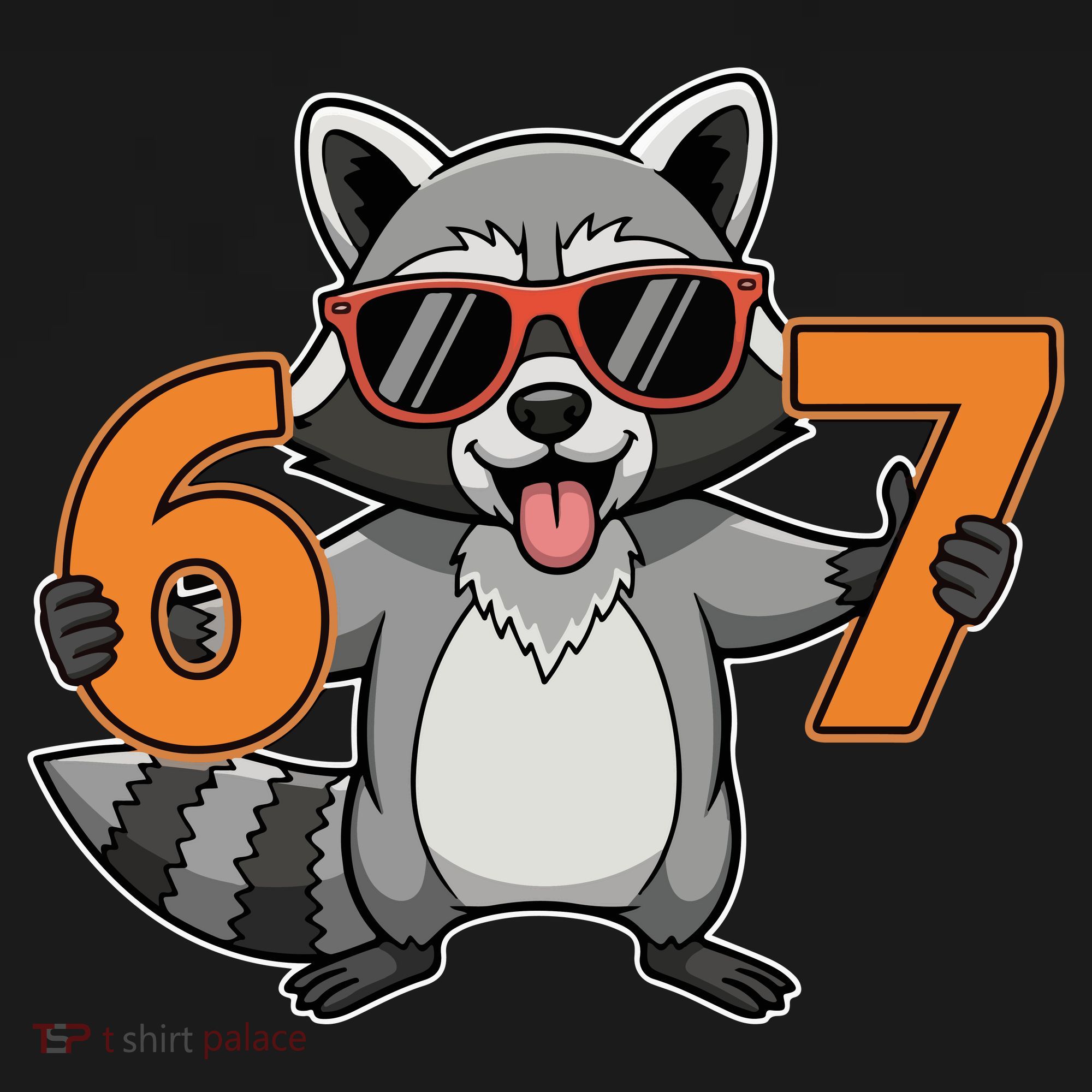 Racoon Hold 67 Meme 6-7 Funny USA-Made Doggie Bandana