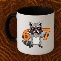 Racoon Hold 67 Meme 6-7 Funny Coffee Mug thumb 2