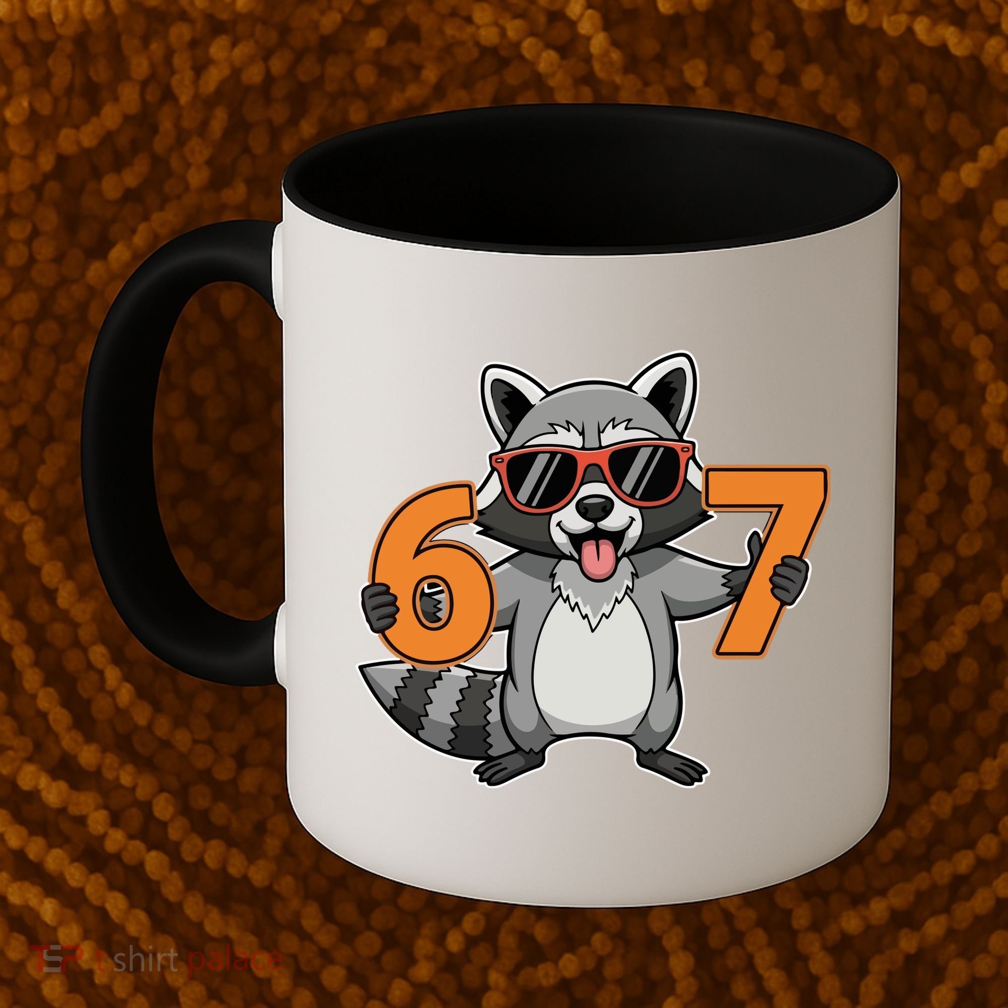 Racoon Hold 67 Meme 6-7 Funny Coffee Mug
