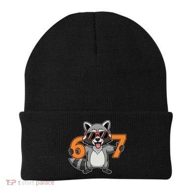 Racoon Hold 67 Meme 6-7 Funny Beanie