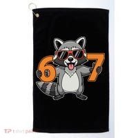 Racoon Hold 67 Meme 6-7 Funny Golf Towel thumb 0