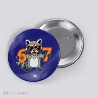 Racoon Hold 67 Meme 6-7 Funny Button thumb 0