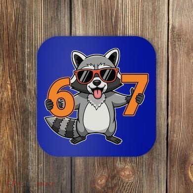 Racoon Hold 67 Meme 6-7 Funny Coaster