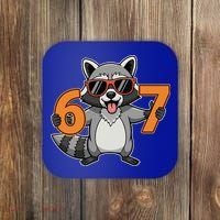 Racoon Hold 67 Meme 6-7 Funny Coaster thumb 0