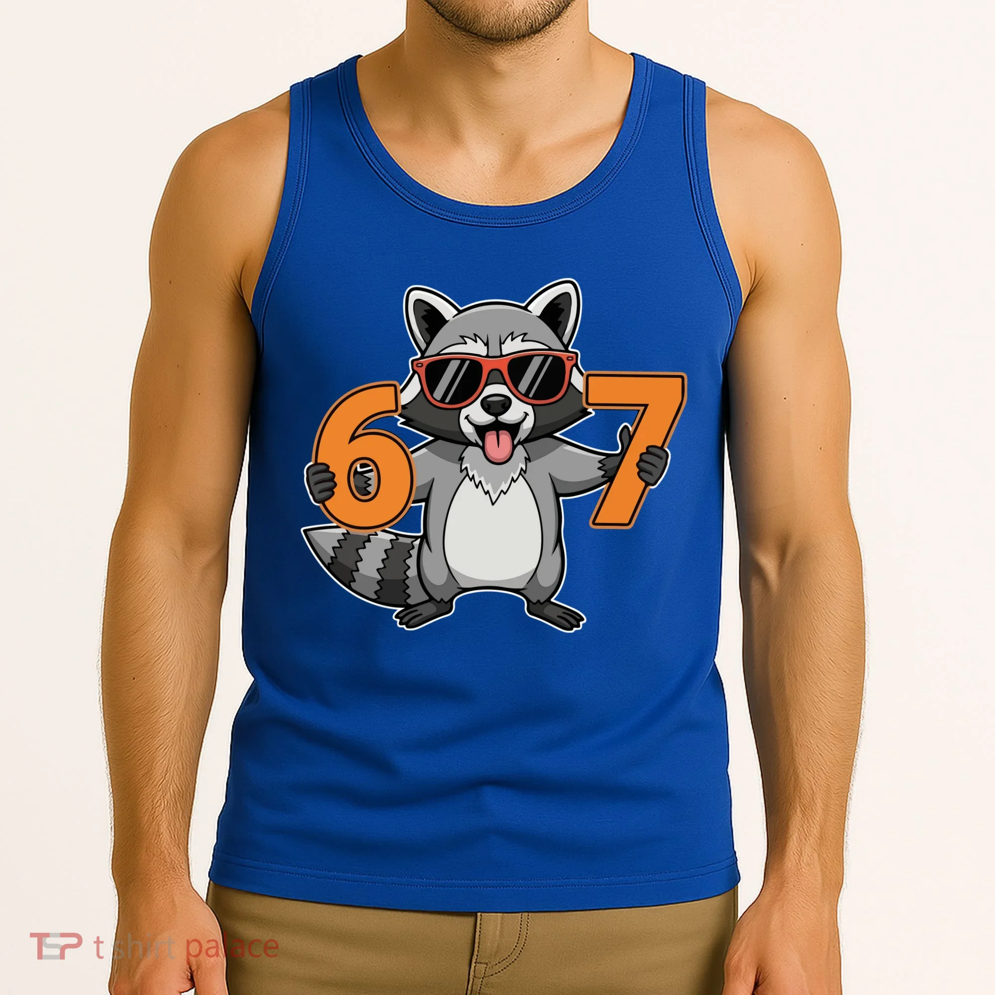 Racoon Hold 67 Meme 6-7 Funny Tank Top