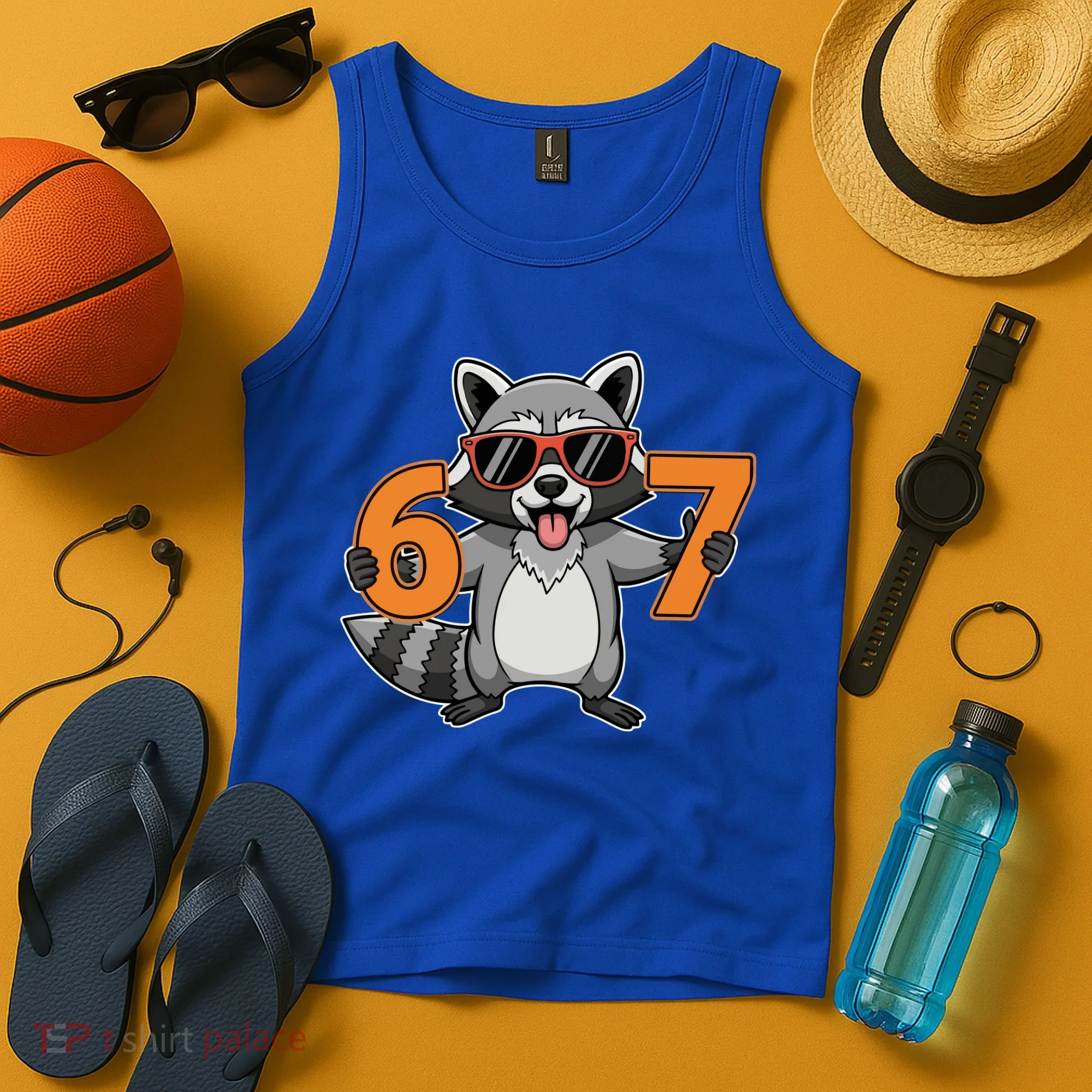 Racoon Hold 67 Meme 6-7 Funny Tank Top