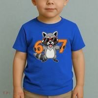 Racoon Hold 67 Meme 6-7 Funny Toddler T-Shirt thumb 2