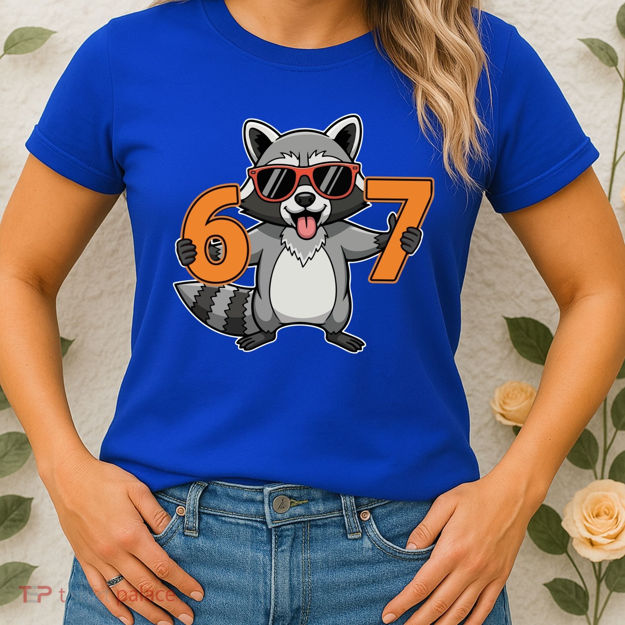 Racoon Hold 67 Meme 6-7 Funny Women's T-Shirt