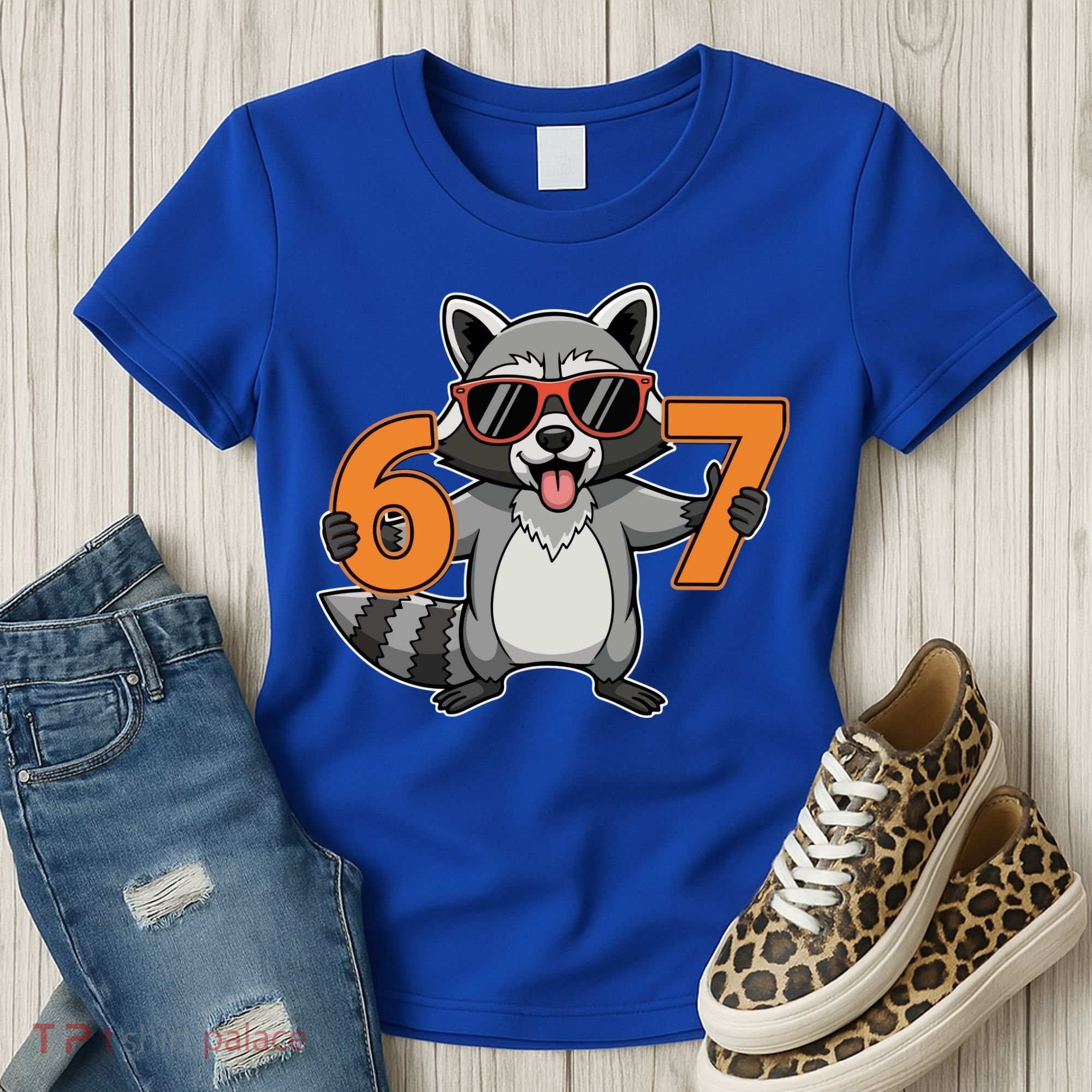 Racoon Hold 67 Meme 6-7 Funny Women's T-Shirt