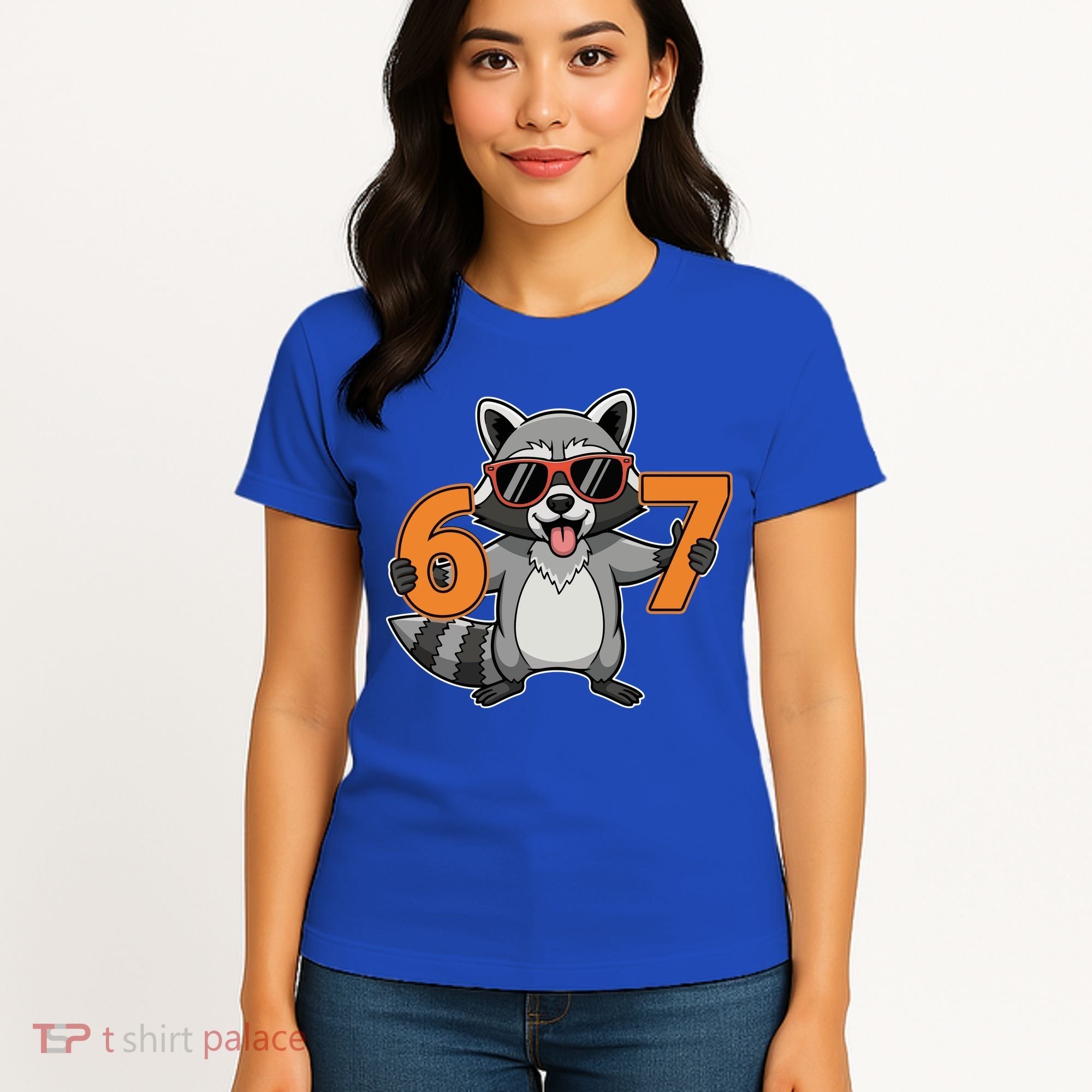Racoon Hold 67 Meme 6-7 Funny Women's T-Shirt