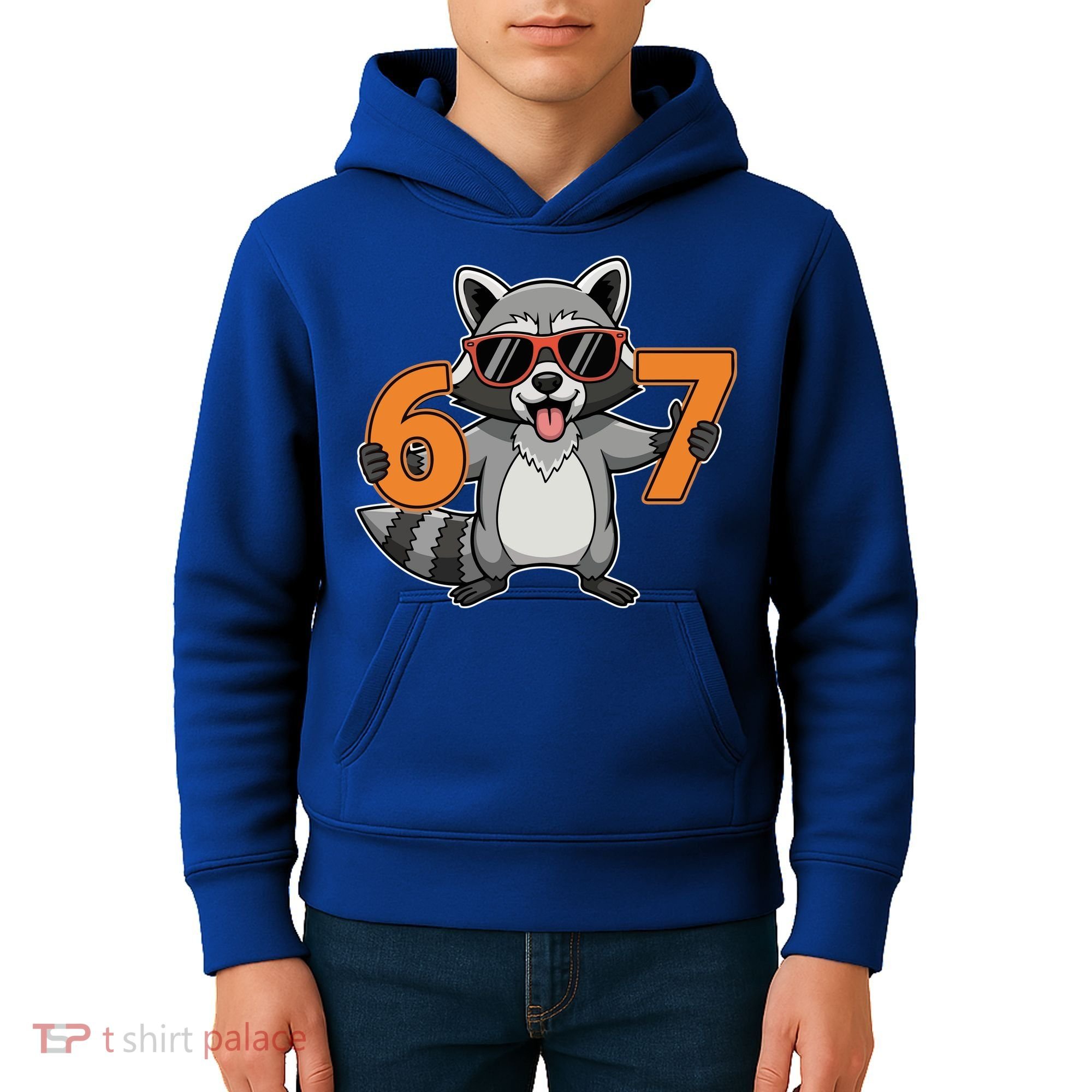 Racoon Hold 67 Meme 6-7 Funny Kids Hoodie
