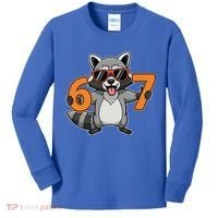 Racoon Hold 67 Meme 6-7 Funny Kids Long Sleeve Shirt thumb 0