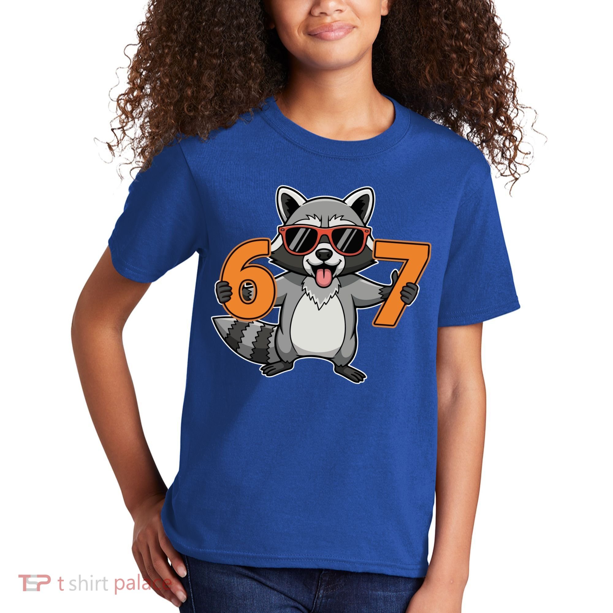 Racoon Hold 67 Meme 6-7 Funny Kids T-Shirt