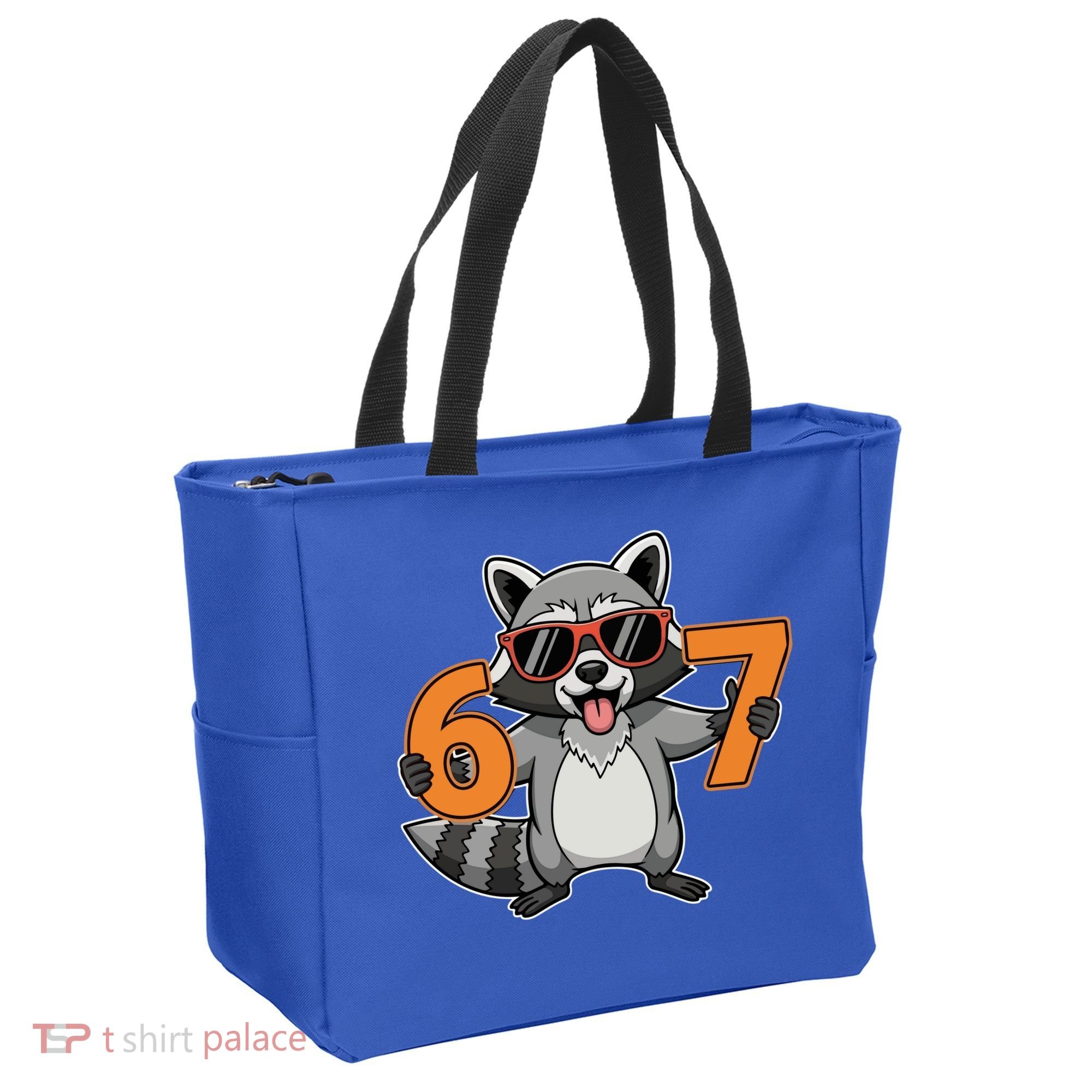 Racoon Hold 67 Meme 6-7 Funny Tote Bag