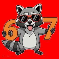 Racoon Hold 67 Meme 6-7 Funny Santa Hat thumb 1