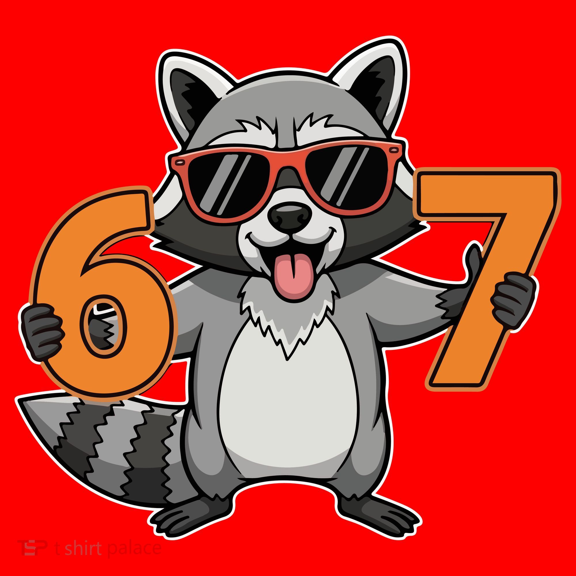 Racoon Hold 67 Meme 6-7 Funny Santa Hat