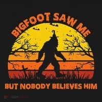 Retro Halloween Bigfoot Saw Me But Nobody Believes Him Bucket Hat thumb 4