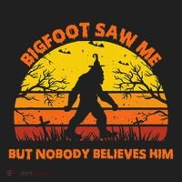 Retro Halloween Bigfoot Saw Me But Nobody Believes Him Hat thumb 2