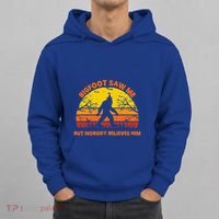 Retro Halloween Bigfoot Saw Me But Nobody Believes Him Hoodie thumb 0