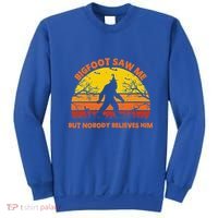 Retro Halloween Bigfoot Saw Me But Nobody Believes Him Sweatshirt thumb 0