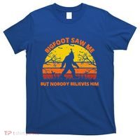 Retro Halloween Bigfoot Saw Me But Nobody Believes Him T-Shirt thumb 0