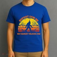 Retro Halloween Bigfoot Saw Me But Nobody Believes Him T-Shirt thumb 3