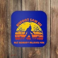 Retro Halloween Bigfoot Saw Me But Nobody Believes Him Coaster thumb 0