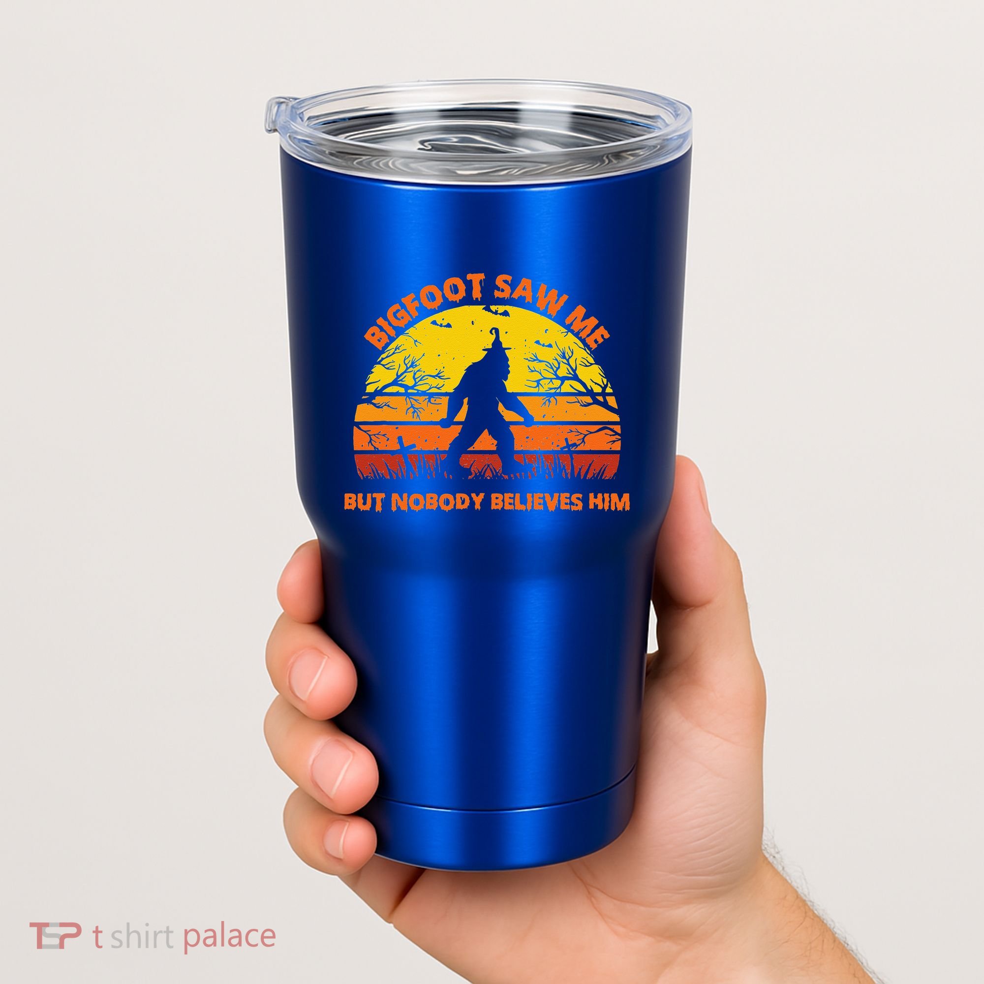 Retro Halloween Bigfoot Saw Me But Nobody Believes Him Tumbler