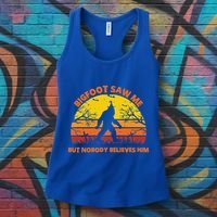 Retro Halloween Bigfoot Saw Me But Nobody Believes Him Women's Tank Top thumb 3