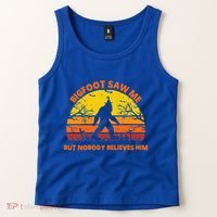 Retro Halloween Bigfoot Saw Me But Nobody Believes Him Tank Top thumb 2