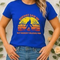 Retro Halloween Bigfoot Saw Me But Nobody Believes Him Women's T-Shirt thumb 2