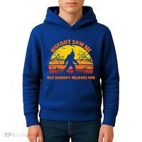 Retro Halloween Bigfoot Saw Me But Nobody Believes Him Kids Hoodie thumb 4