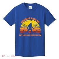 Retro Halloween Bigfoot Saw Me But Nobody Believes Him Kids T-Shirt thumb 0