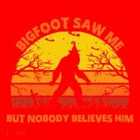 Retro Halloween Bigfoot Saw Me But Nobody Believes Him Santa Hat thumb 1