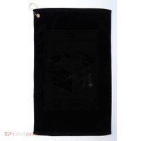 Retro Halloween Black Cat The Hermit Tarot Card Witchcraft Golf Towel thumb 0