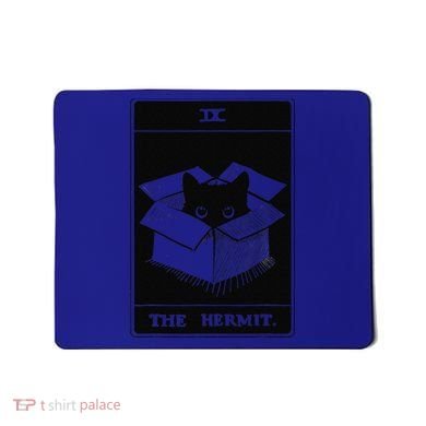Retro Halloween Black Cat The Hermit Tarot Card Witchcraft Mousepad