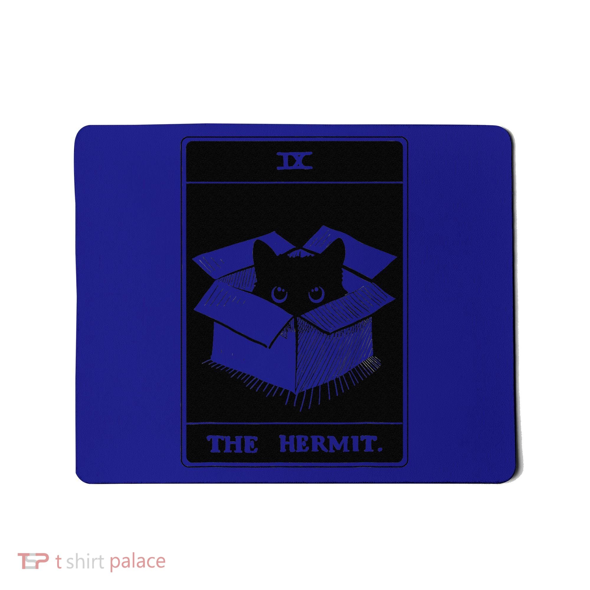 Retro Halloween Black Cat The Hermit Tarot Card Witchcraft Mousepad
