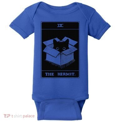 Retro Halloween Black Cat The Hermit Tarot Card Witchcraft Baby Bodysuit