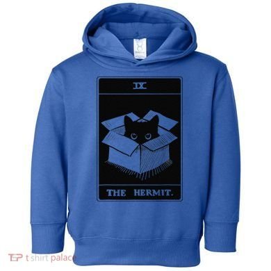 Retro Halloween Black Cat The Hermit Tarot Card Witchcraft Toddler Hoodie