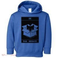 Retro Halloween Black Cat The Hermit Tarot Card Witchcraft Toddler Hoodie thumb 0