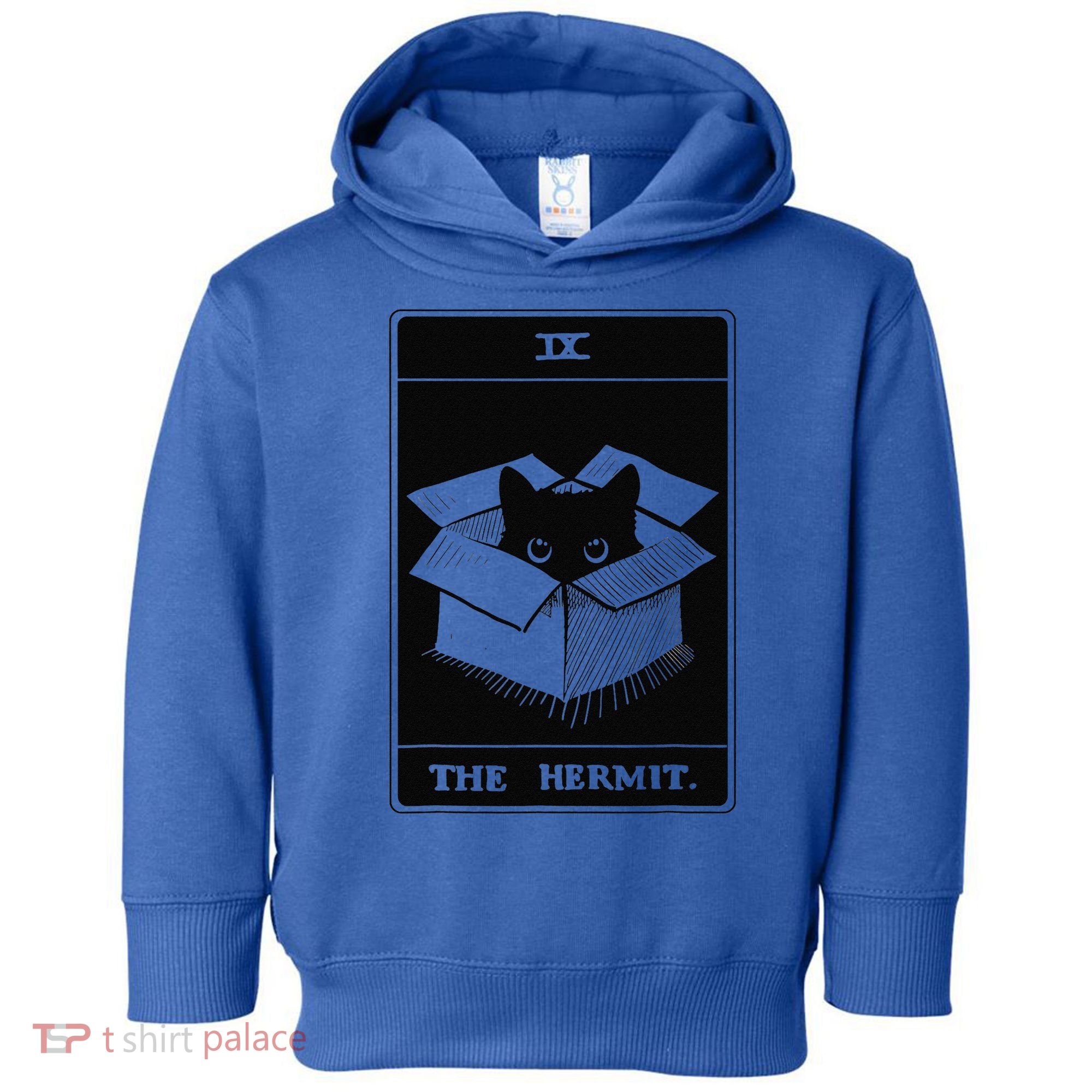 Retro Halloween Black Cat The Hermit Tarot Card Witchcraft Toddler Hoodie