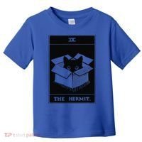 Retro Halloween Black Cat The Hermit Tarot Card Witchcraft Toddler T-Shirt thumb 0