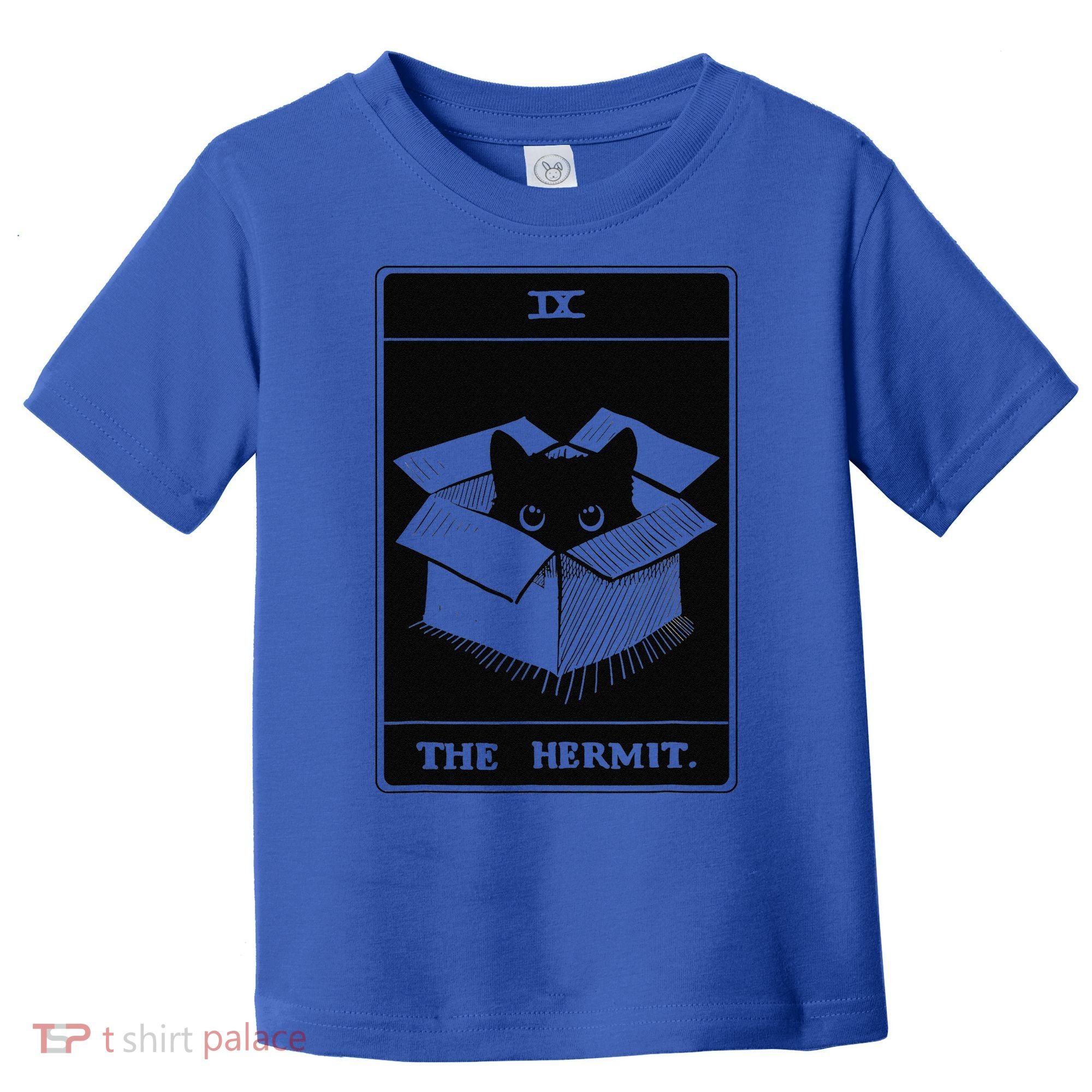 Retro Halloween Black Cat The Hermit Tarot Card Witchcraft Toddler T-Shirt