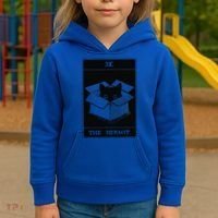Retro Halloween Black Cat The Hermit Tarot Card Witchcraft Kids Hoodie thumb 3