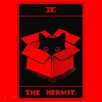 Retro Halloween Black Cat The Hermit Tarot Card Witchcraft Santa Hat thumb 1