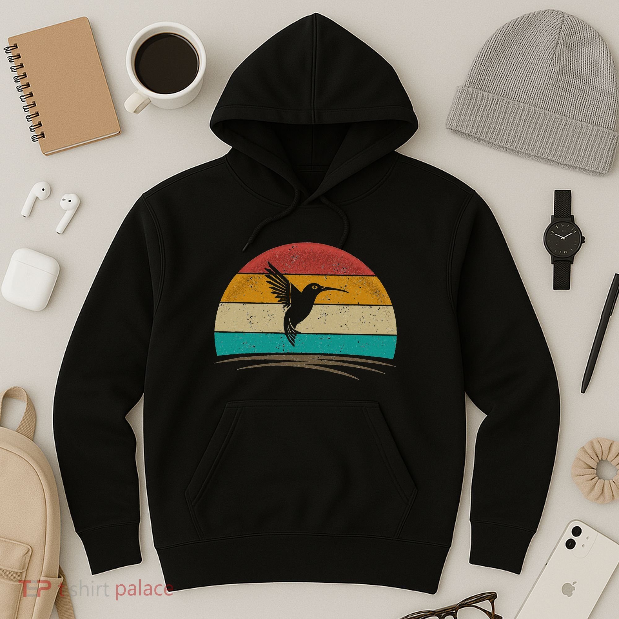 Retro Hummingbird Bird Watching Bird Hummingbird Lover Hoodie