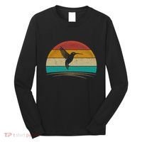 Retro Hummingbird Bird Watching Bird Hummingbird Lover Long Sleeve Shirt thumb 0