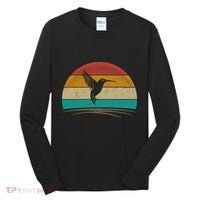 Retro Hummingbird Bird Watching Bird Hummingbird Lover Tall Long Sleeve Shirt thumb 0