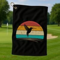 Retro Hummingbird Bird Watching Bird Hummingbird Lover Golf Towel thumb 1