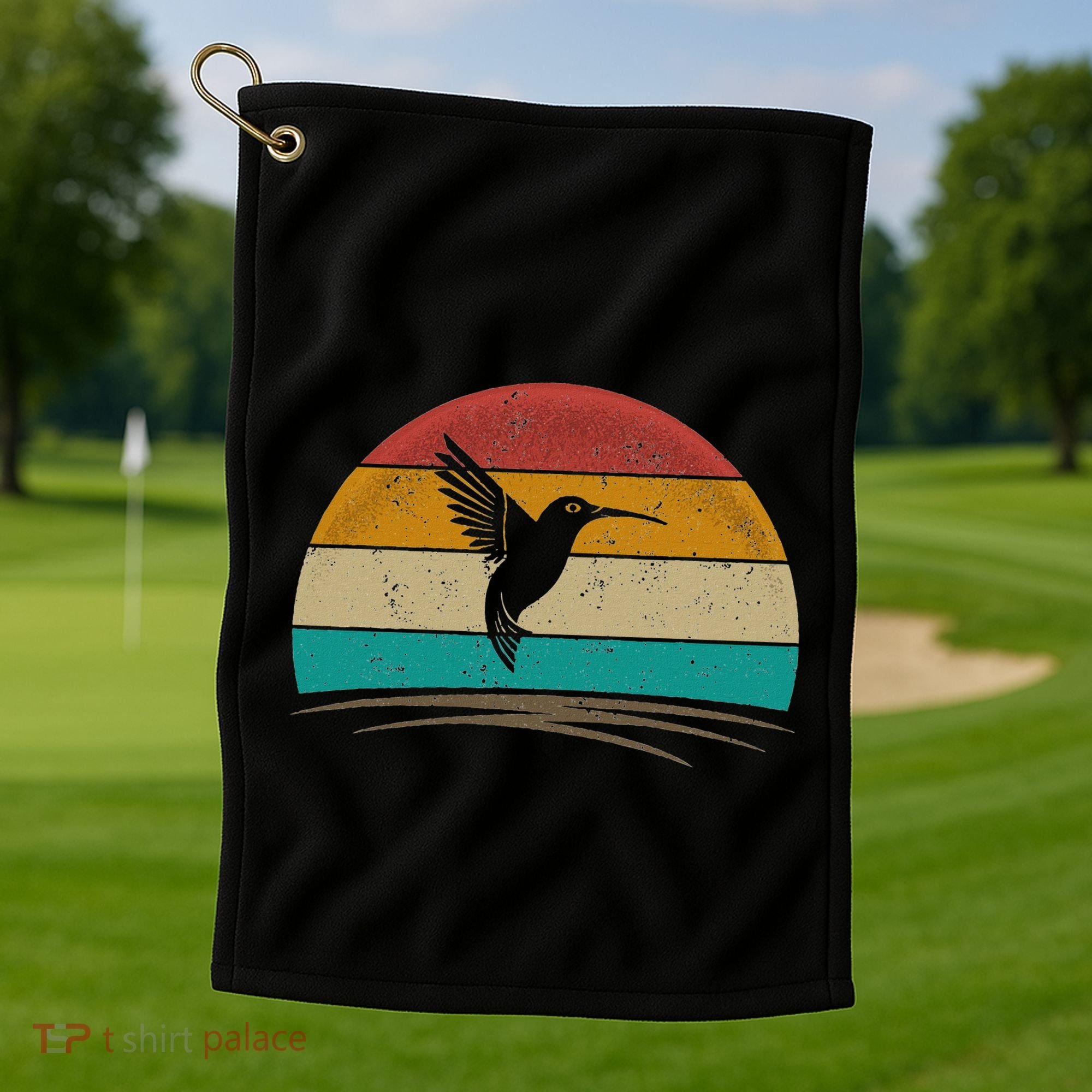 Retro Hummingbird Bird Watching Bird Hummingbird Lover Golf Towel